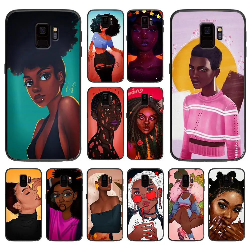 

Girl Magic rock Melanin Poppin Queen soft phone cover case for Samsung Galaxy S6 S7 S8 S9 S10e Plus Note 8 9 CASES