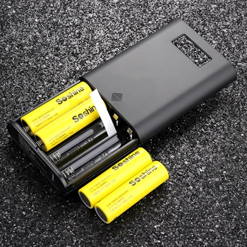 

SoShine E3S-QC fast charging with 18650 batteried x 4 Portable Power Source Bank + Quick Charger 30W black only