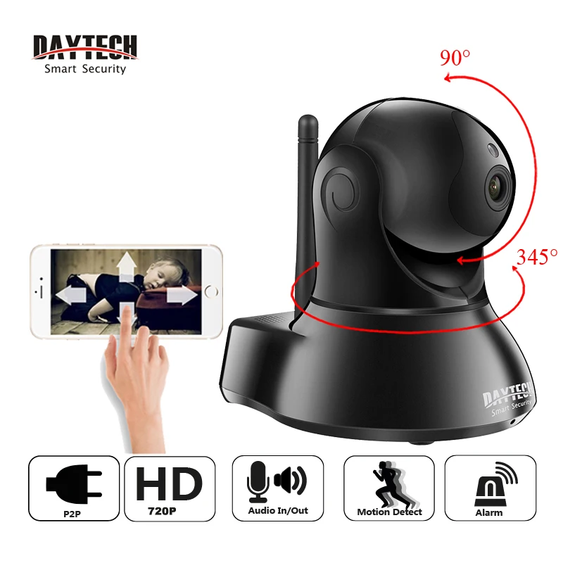 

DAYTECH Wi-fi IP Security Camera Video Home Safety CCTV IR Night Vision HD720P Motion Detection Sensor Camera Wireless DT-C02BL