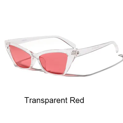 Два Oclock новые тренды в Европе и Америке ретро солнцезащитные очки женские кошачий глаз очки красочные индивидуальные очки 818553 - Цвет линз: Transparent Red