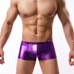 Sexy Mens Wetlook Underwear Faux Leather Shiny Boxer Shorts Sexy Low waist Penis Pouch Bottoms Solid Color Males Cueca Underwear Sexy Mens Wetlook Underwear Faux Leather Shiny Boxer Shorts Sexy Low waist Penis Pouch Bottoms Solid Color Males Cueca Underwear