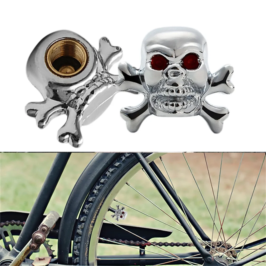 

Sliver Universal Fancy Pirate Skull Tire Tyre Air Valve Stem Caps for Auto Car Truck Motorcycle Bike Wheel Rims