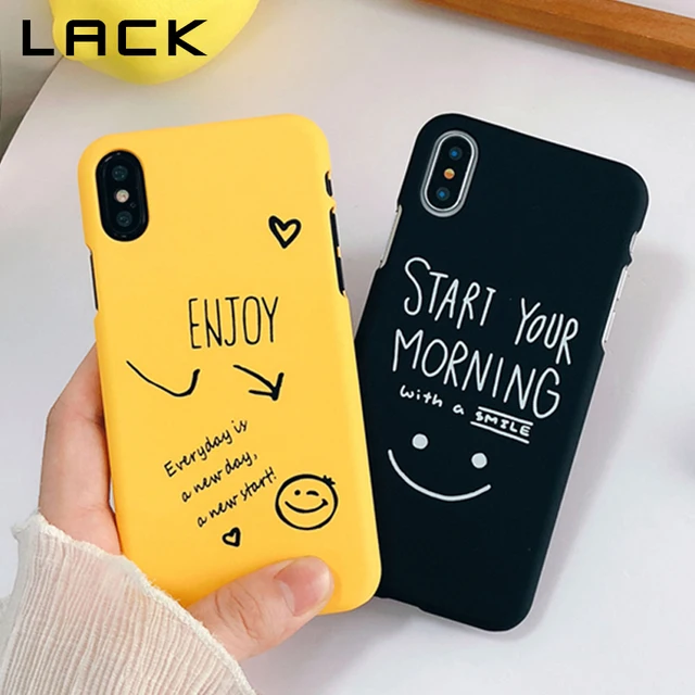LACK Cartoon Couples Phone Case For iphone X Case For iphone 6 6S 7 8 Plus Ultra thin Hard PC Back Cover Funny Letter Cases Capa