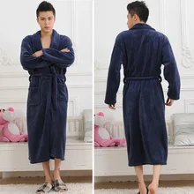 Фланелевые банные мужские халаты pwear осень зима Твердые плюшевые парные мужские мягкий Халат Толстая теплая женская одежда Прямая поставка