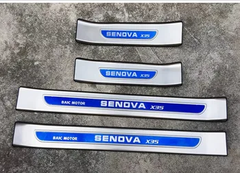 

4pcs/set Stainless steel exterior door sill strip fit for BAIC SENOVA X35 Threshold trim welcome pedal Scuff plate guard cover