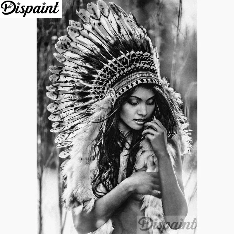 Dispaint Diamond Painting Cross Stitch "Indian women" Full Square Round Diy 5d Diamond Embroidery Picture Rhinestone Art A25968