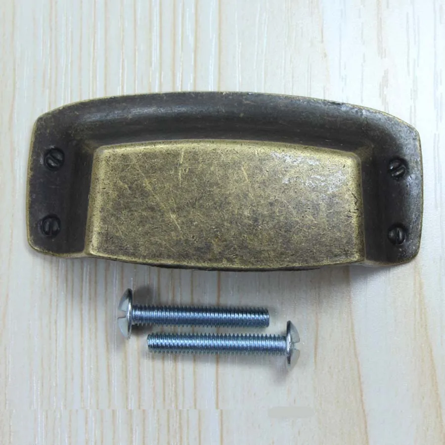 

32mm Antique brass Pulls Cap cover Drawer Handles Bronze Cabinet Pull rural Vintage Furniture hardware door handles