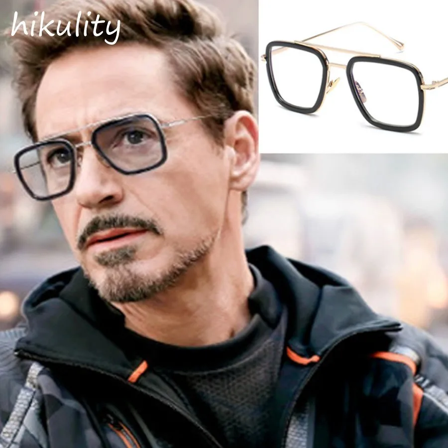 89221, бесконечные войны, Тони Старк, прозрачные очки для мужчин, Ретро стиль, Прямоугольная оправа для очков, супер герой, Железный человек, уникальные мужские очки