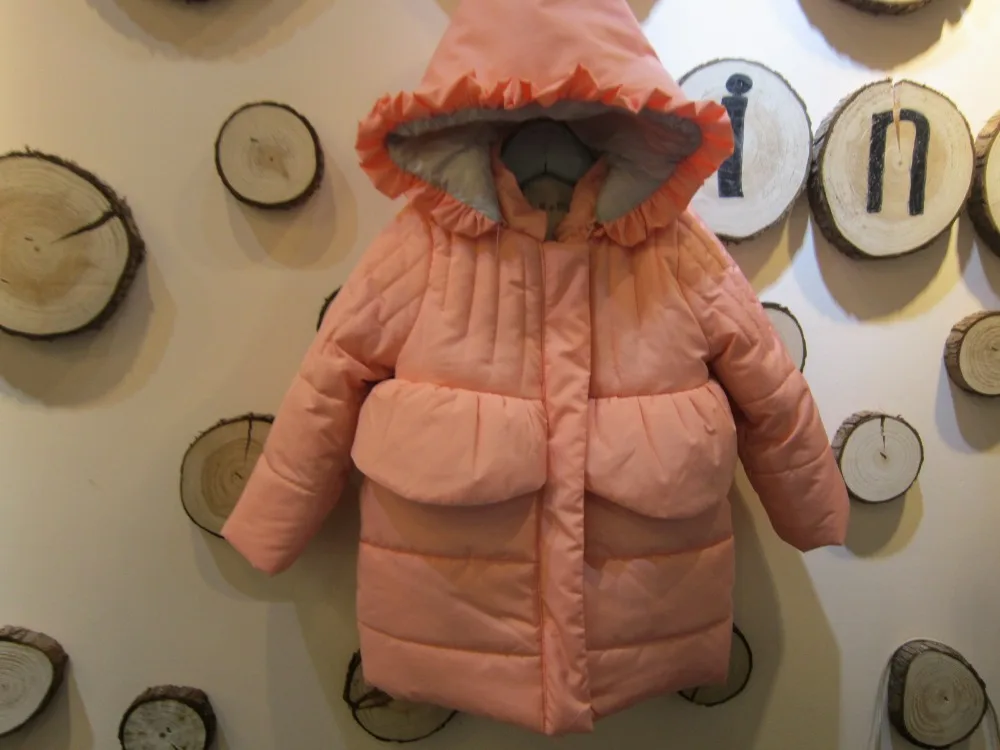 Design 2016 Winter warm baby girls cotton coat Red pink outwear baby girls clothes clothing 8M