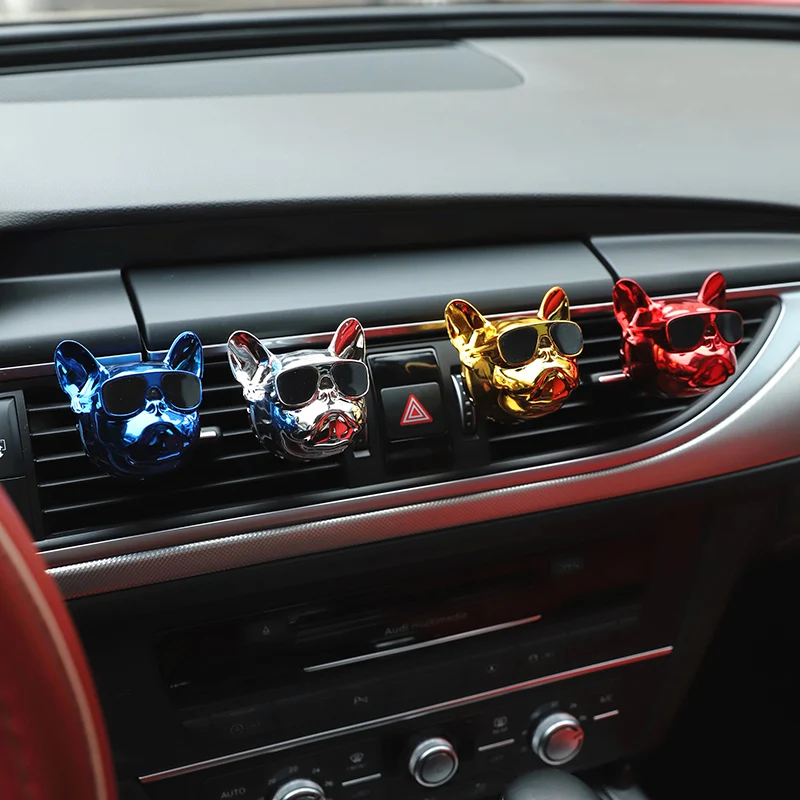 

Car Interior Accessories Bulldog Fashion Car Air Freshener Perfume Clip Fragrance Diffuser Auto Vents Scent Odor Auto-Styling