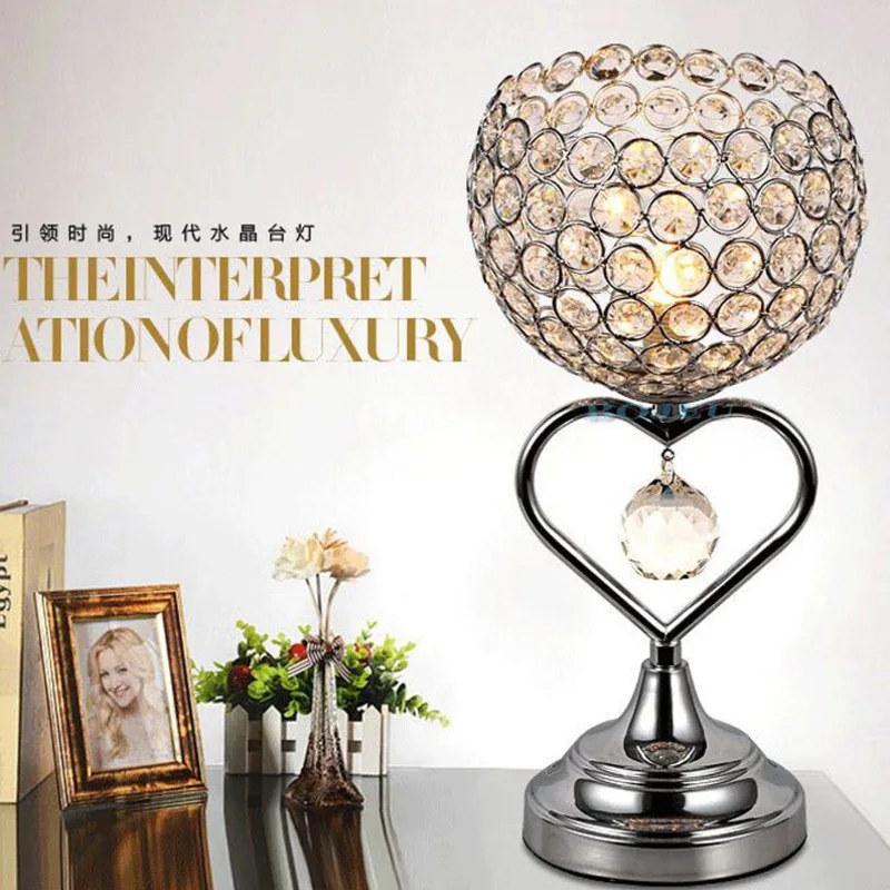 

Contemporary and contracted crystal lamp light romance desk lamp of bedroom the head of a bed American wholesale