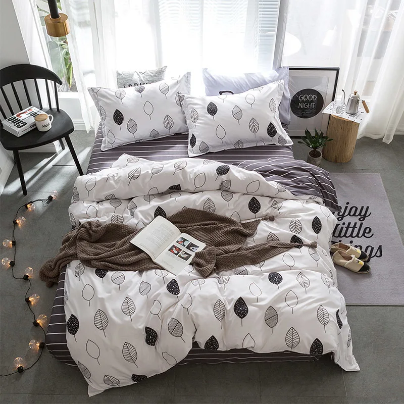

Juwen Textiles Stylish Simplicity Christmas Elk Striped Cartoon 3/4pcs Bedding Sets Contain Duvet Cover Bed Sheet Pillowcase