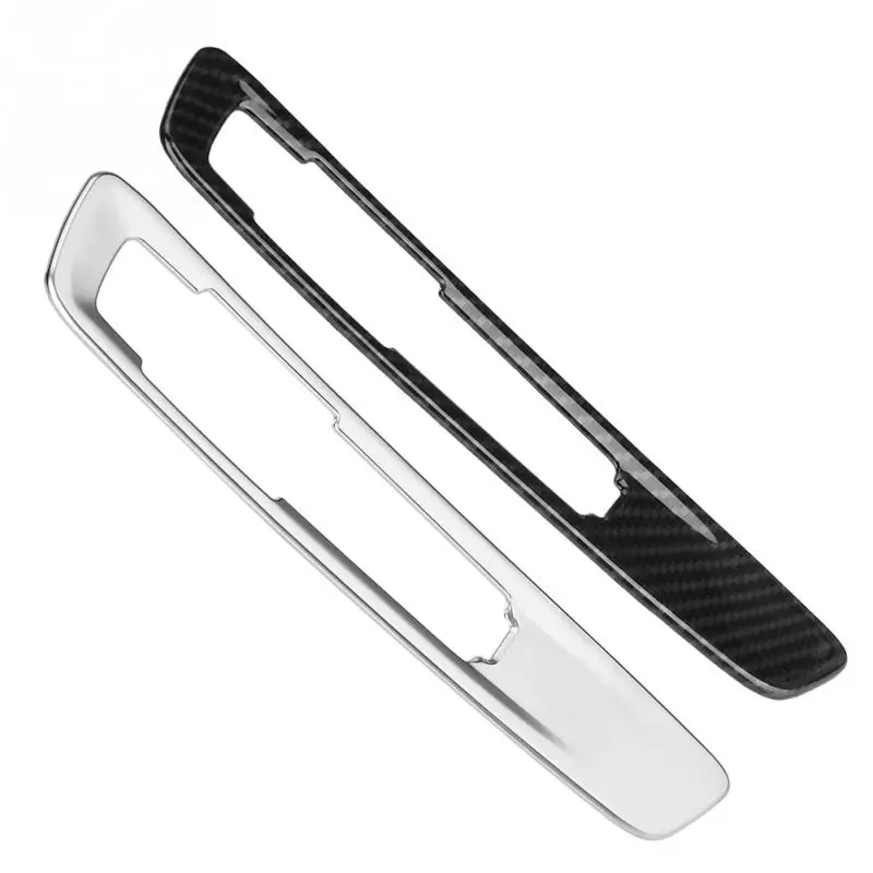  Car Gear Shift Knob Cover Trim Frame Silver Chrome/Carbon Fiber Grain for BMW X5 X6 F15 F16 2014-20