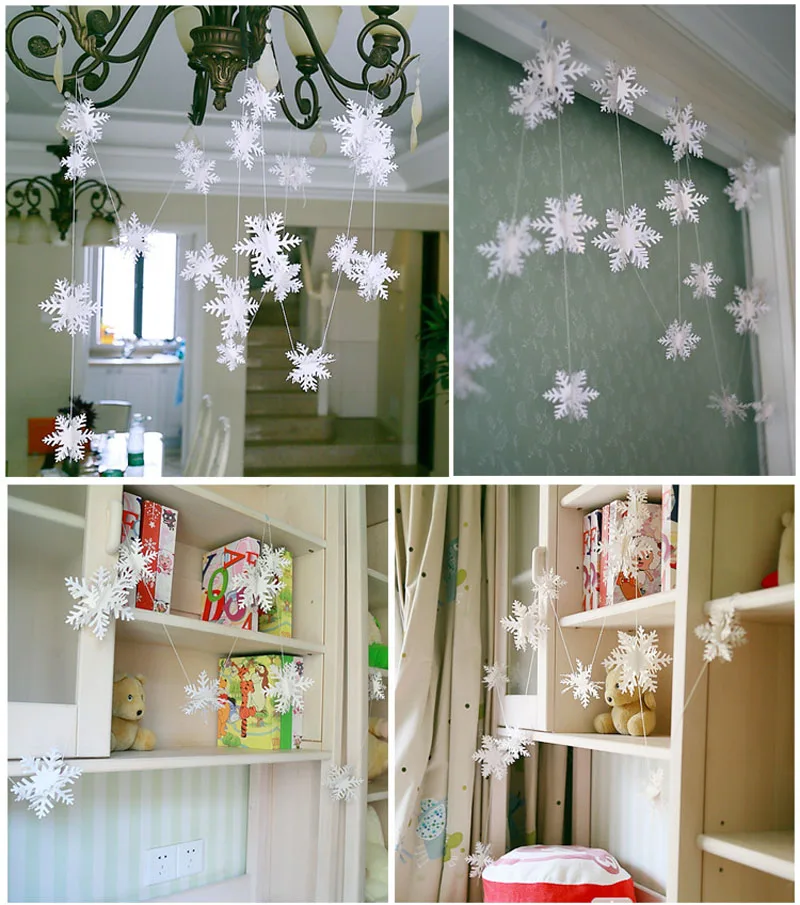 Frozen Party Supplies 3M Silver White Snowflake Shape Paper Garland Christmas Wedding Decoration Scene New Year Decor ZA3612 Frozen Party Supplies 3M Silver White Snowflake Shape Paper Garland Christmas Wedding Decoration Scene New Year Decor ZA3612