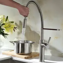 Высокая арка Коснуться Вытащить Pull Down Опрыскиватель Весна Кухня раковина Кран 360 Поворотным Изливом Горячая и Холодная Вода Смесь кран