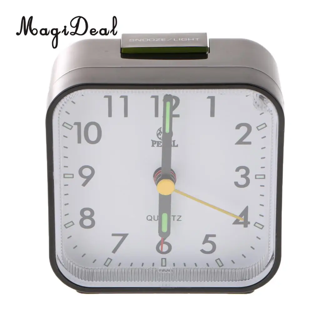 Battery Operated Travel Alarm Clock,Lighted on Demand and Snooze