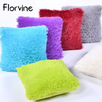

Long Plush Decorative Cushion Cover Pillow Home Decor Fur Pillow Case Bedroom Sofa Kussenhoes Sierkussen capa para almofada