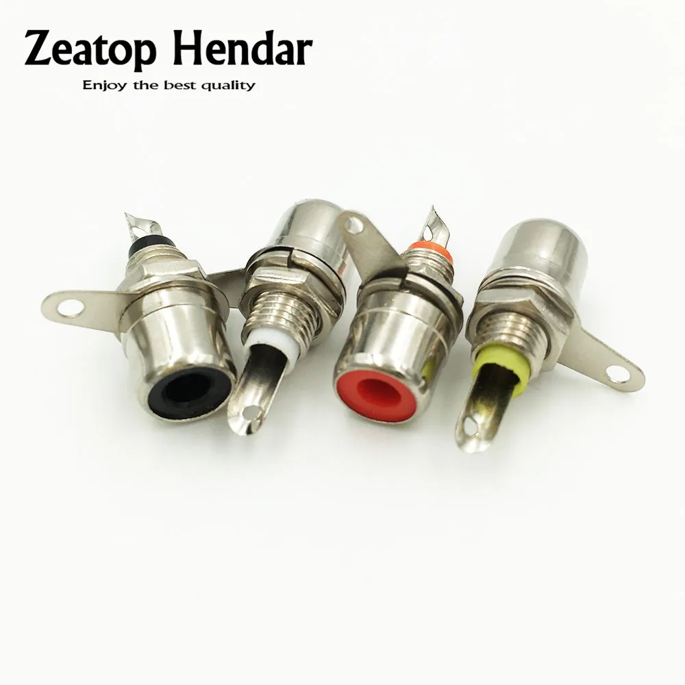 100Pcs Metal Female Amplifier RCA Jack Chassis Mount Connector Adapter