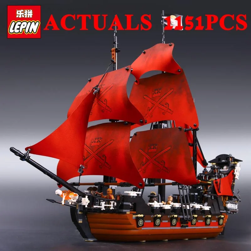 

LEPIN 16009 Movie Series Queen Anne's revenge Pirates of the Caribbean Building Block Set Compatible with 4195 Educational Toy