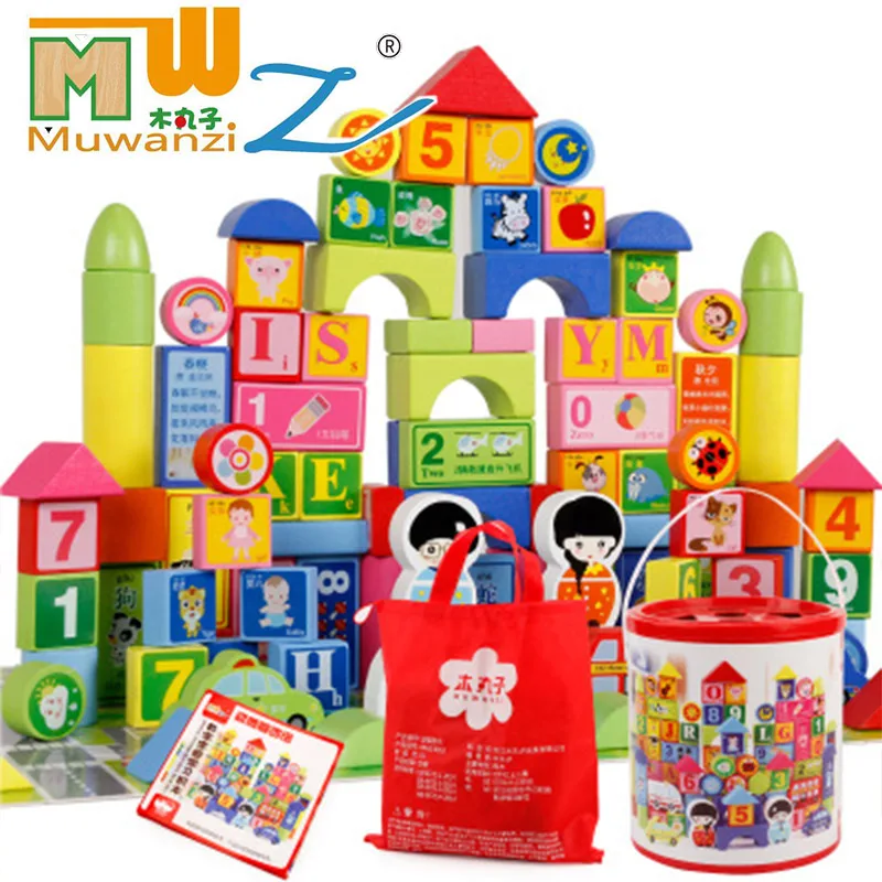 

MWZ 100pcs City Traffic Children Wooden Blocks Toys Colorful Number Geometry Shape Cognitive Building Blocks Toys For Kids Gifts