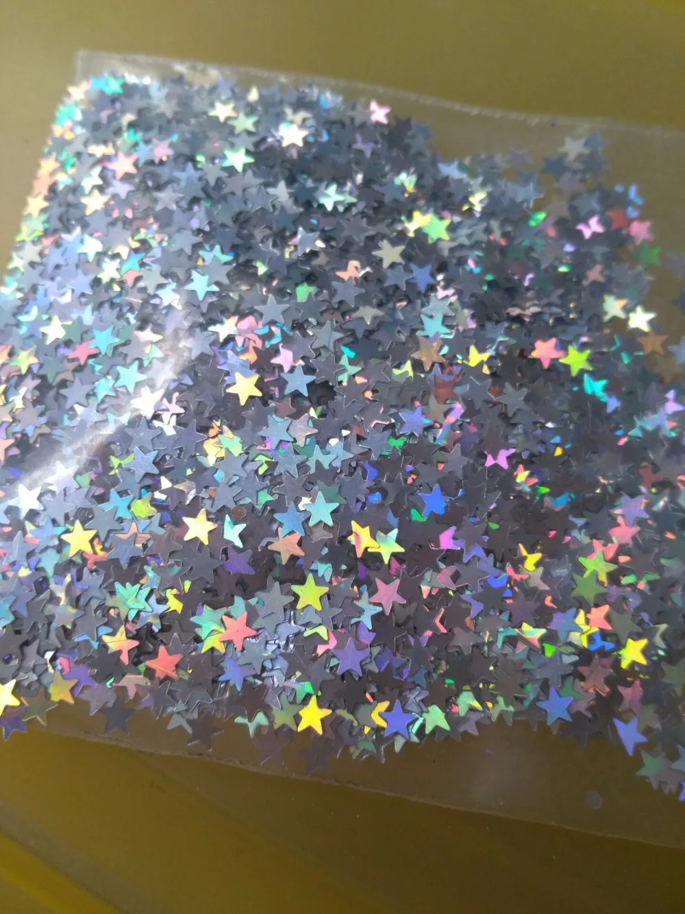 

Silver Micro Star AB 3mm Holographic Laser STAR Shape Sequins for nail art decoration and DIY Supplies - 10g/bag