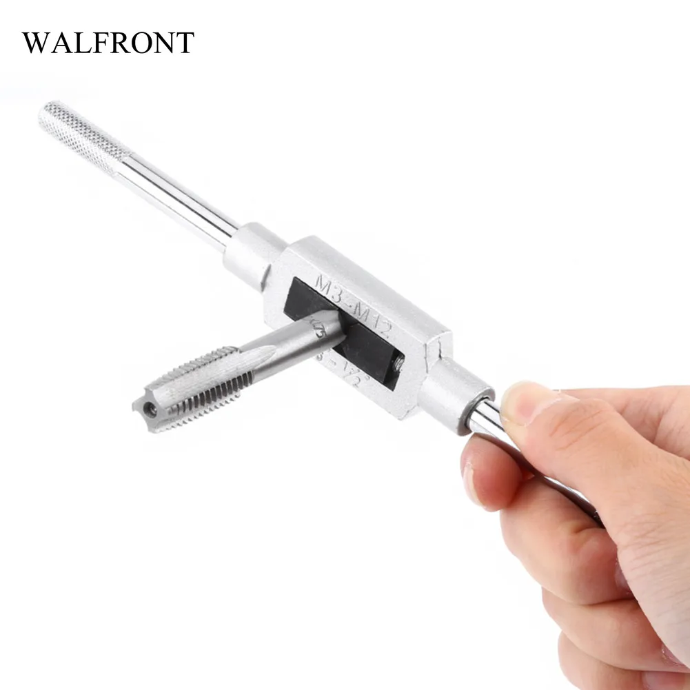 WALFRONT 7Pcs Hand Screw Thread Plug Tap Set Adjustable Steel Tap