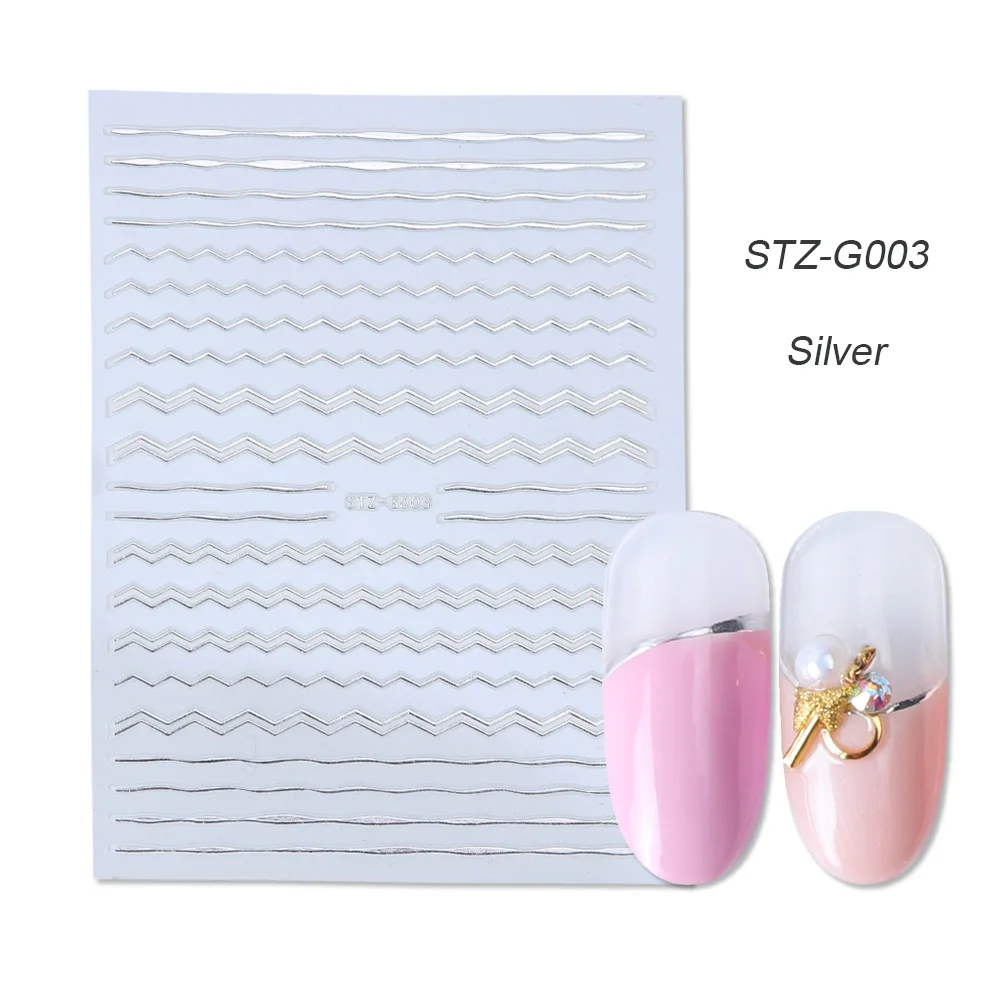 gold silver 3D stickers STZ-G003 siver