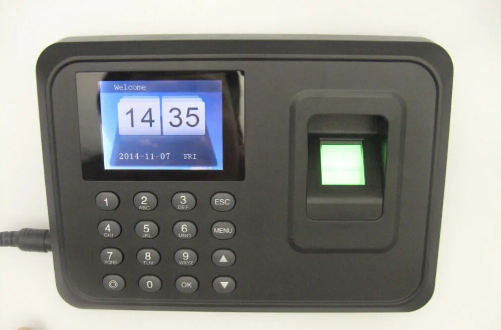 Biometric fingerprint punch usb time clock English office attendance recorder employee sensor