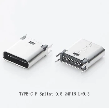 

10PCS USB 3.1 High Speed Data Transfer Type-C Connector Splint 0.8 24PIN Series L=9.3/10.5/10.7mm Female Jack Socket