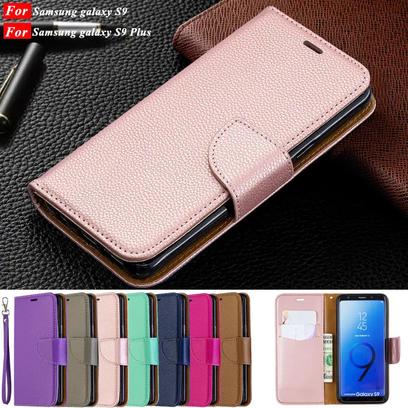 

Litchi PU Leather Case For samsung galaxy S9 Flip Book Wallet Cover Samsung S9 Plus Phone cover For Samsung galaxy S9 Plus Cover