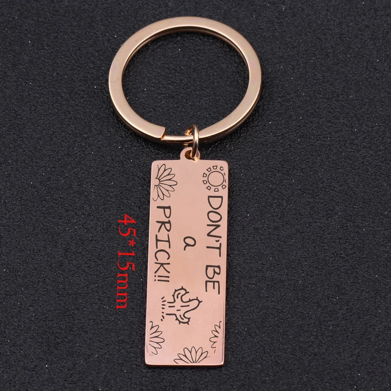 Don't Be A Prick Keychain Stick Figure Cactus For Lover Gift Protecting Plants Key Ring Charm Holder Jewelry | Украшения и