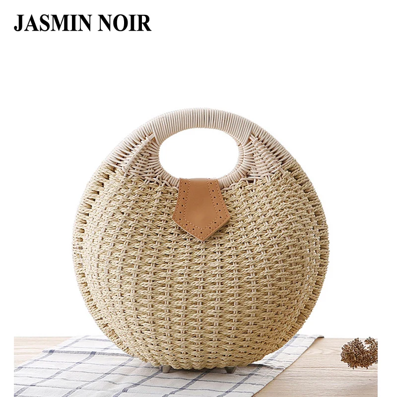 

New Female Straw Bag Shell Fashion Brand Women Handbag Simple Designer Tpp-handle Bag Casual Small Solid Tote Bag for Ladie