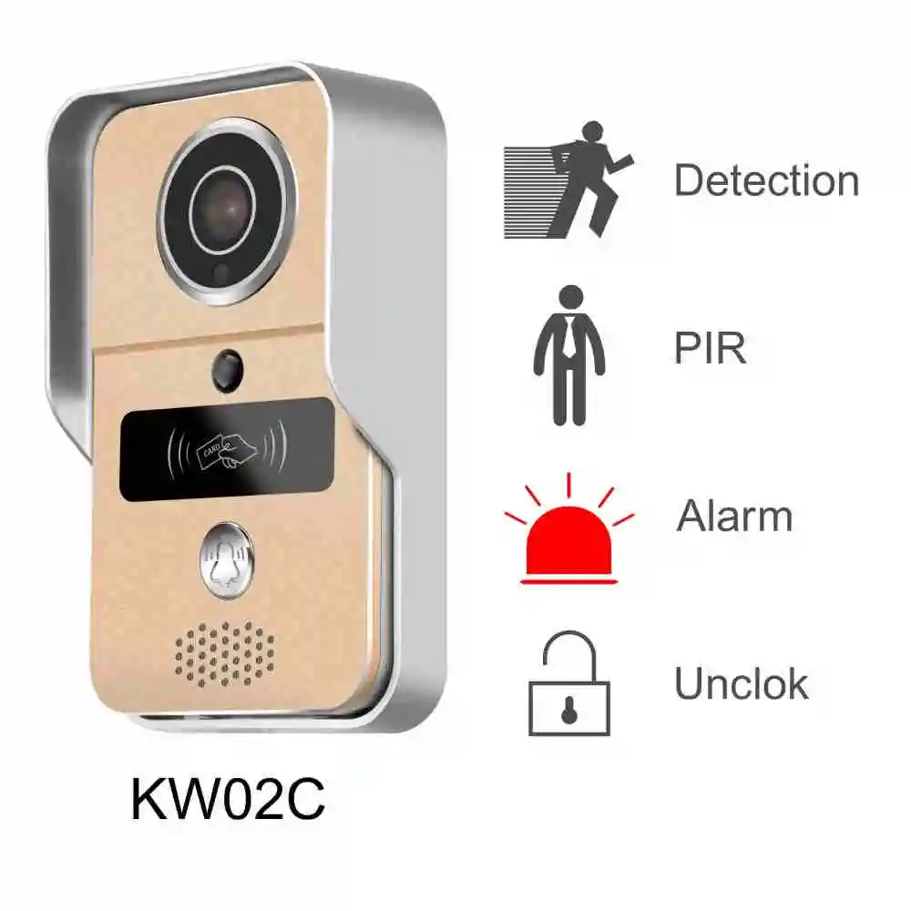 720P wifi IP дверной звонок ID карта открытый замок детектор движения видео дверной телефон