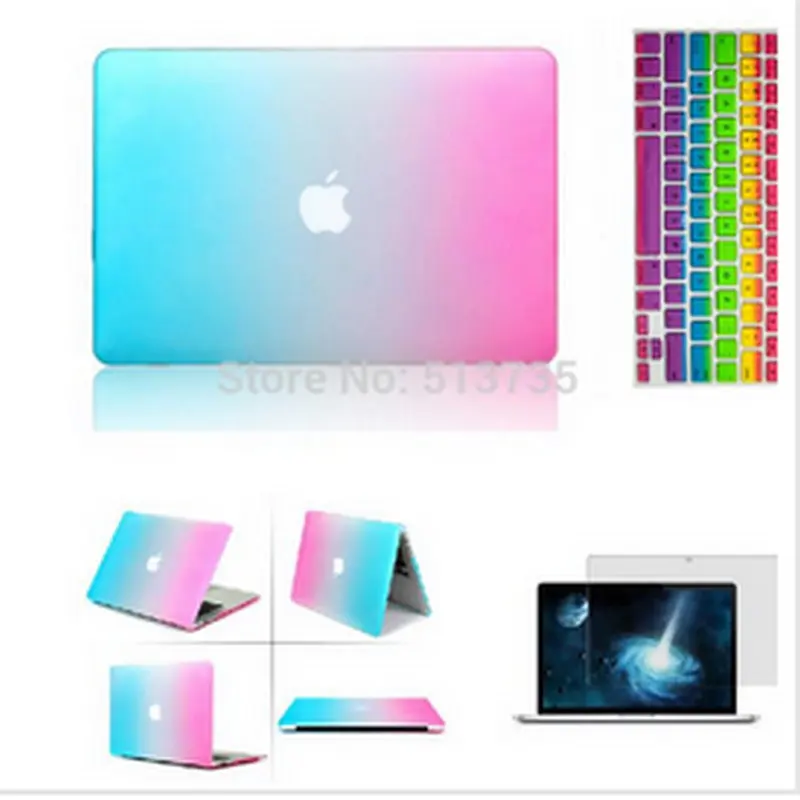 

laptop Crystal/Matte Case for Apple MacBook Air 11 13 Pro 12 13 15 inch Protector Cover Case + Keyboard Cover +LCD without logo