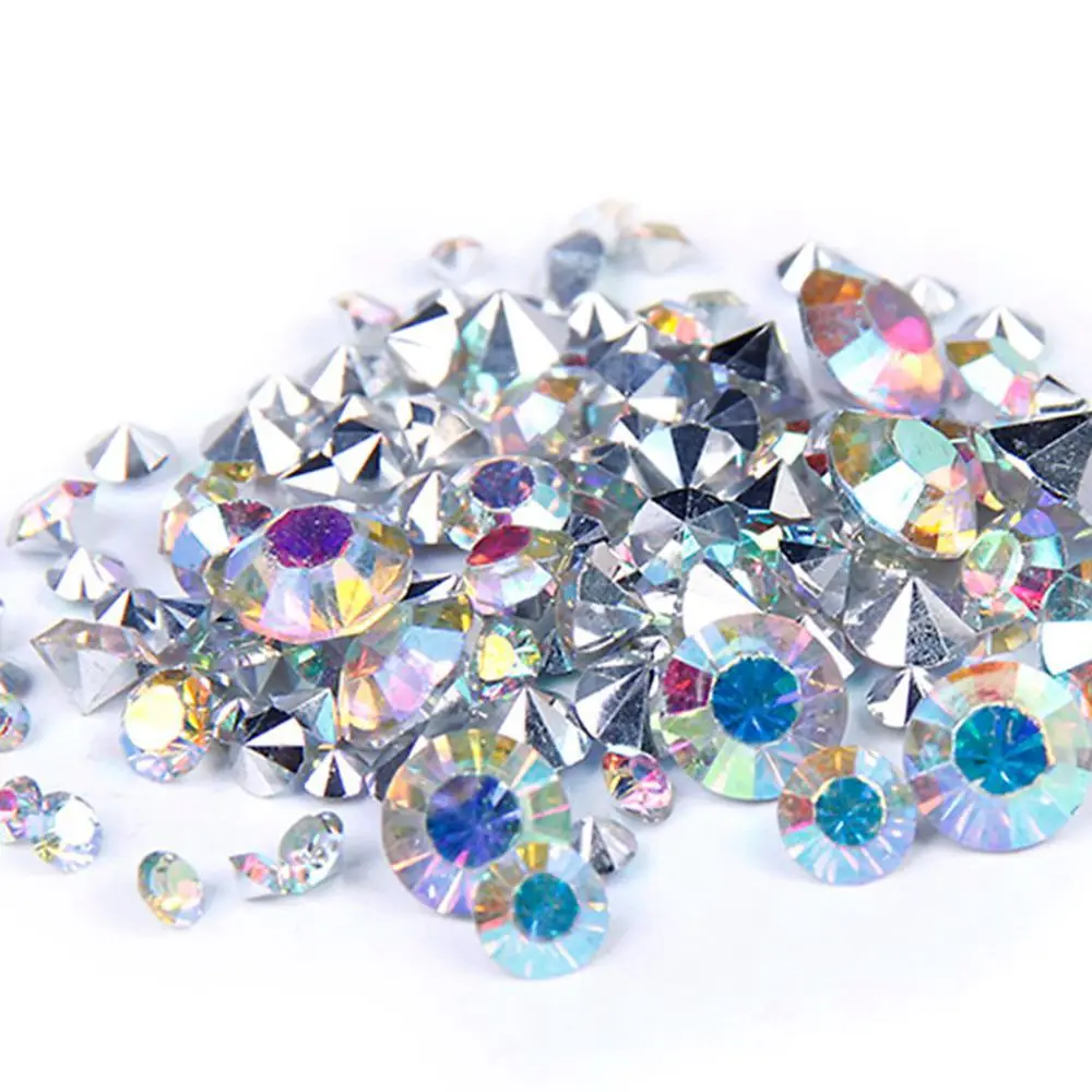 Pointback Resin Stone Rhinestones 1000pcs Crystal/Crystal AB Mixed