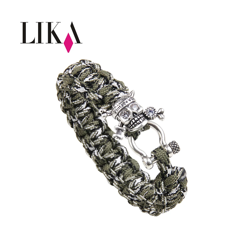 

LIKA Hand-woven Umbrella Bracelet With Pirates Of the Caribbean Outdoor Mountaineering Fashion Male Jewelry Bracelet Accessories