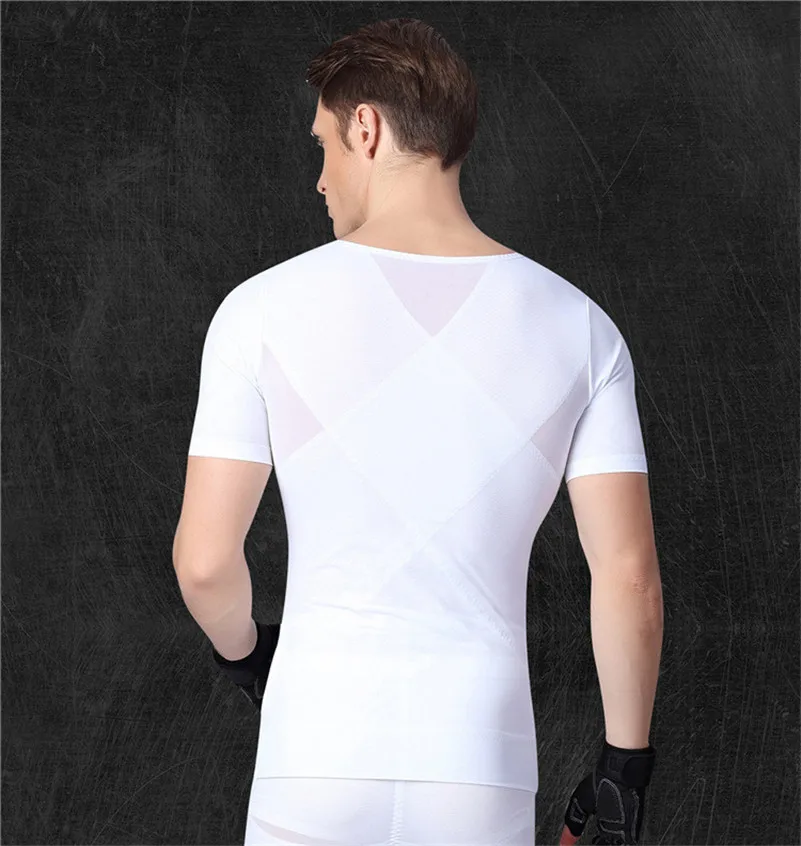 Jual Hot Pembentuk untuk Pria Pinggang Pelatih Pelangsing Tubuh Pembentuk T Shirt Pelangsing Perut Perut Membakar Lemak Reducer Korset Hitam Putih