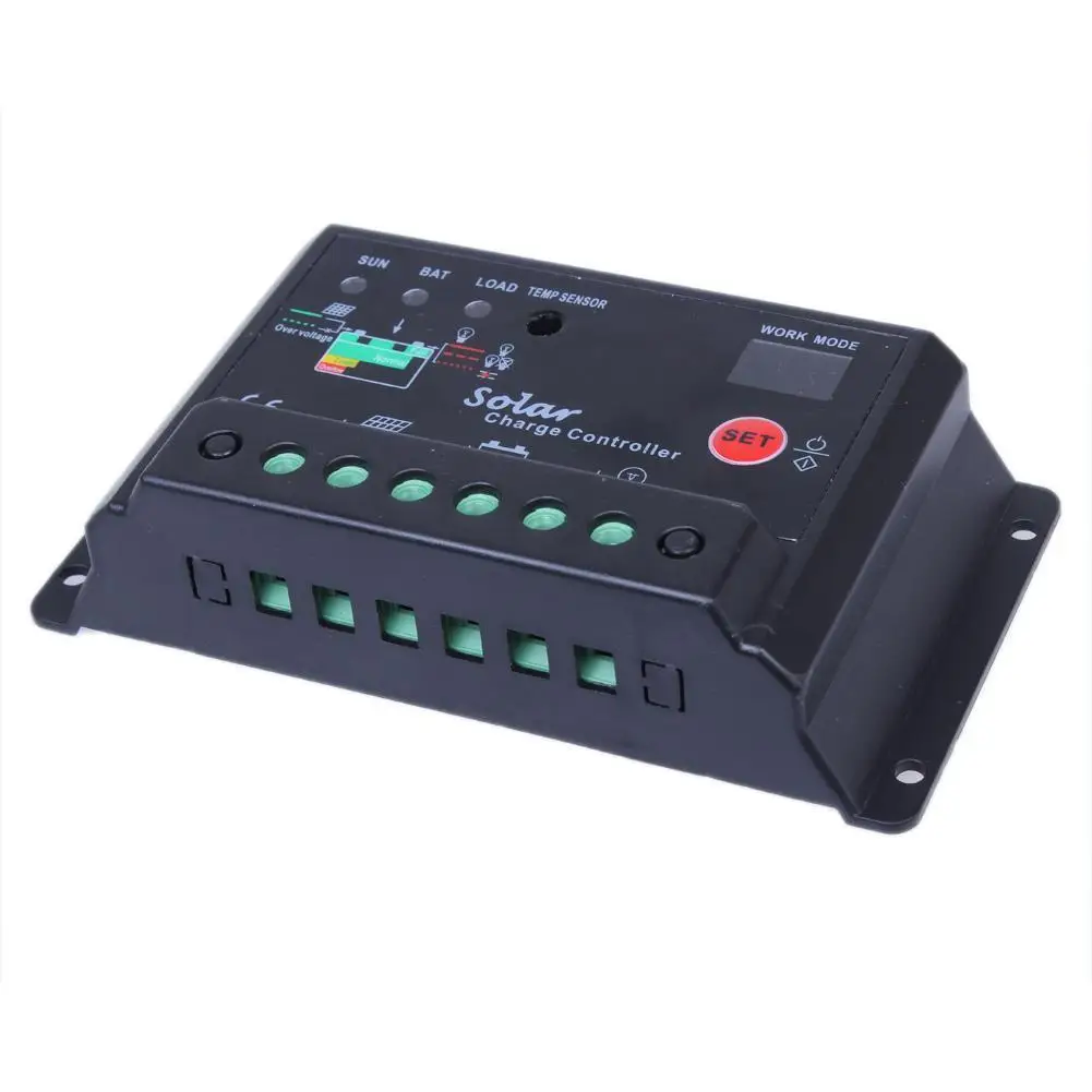 PWM 10A контроллер солнечного заряда 12 В 24 Вольт Панель солнечной батареи таймер