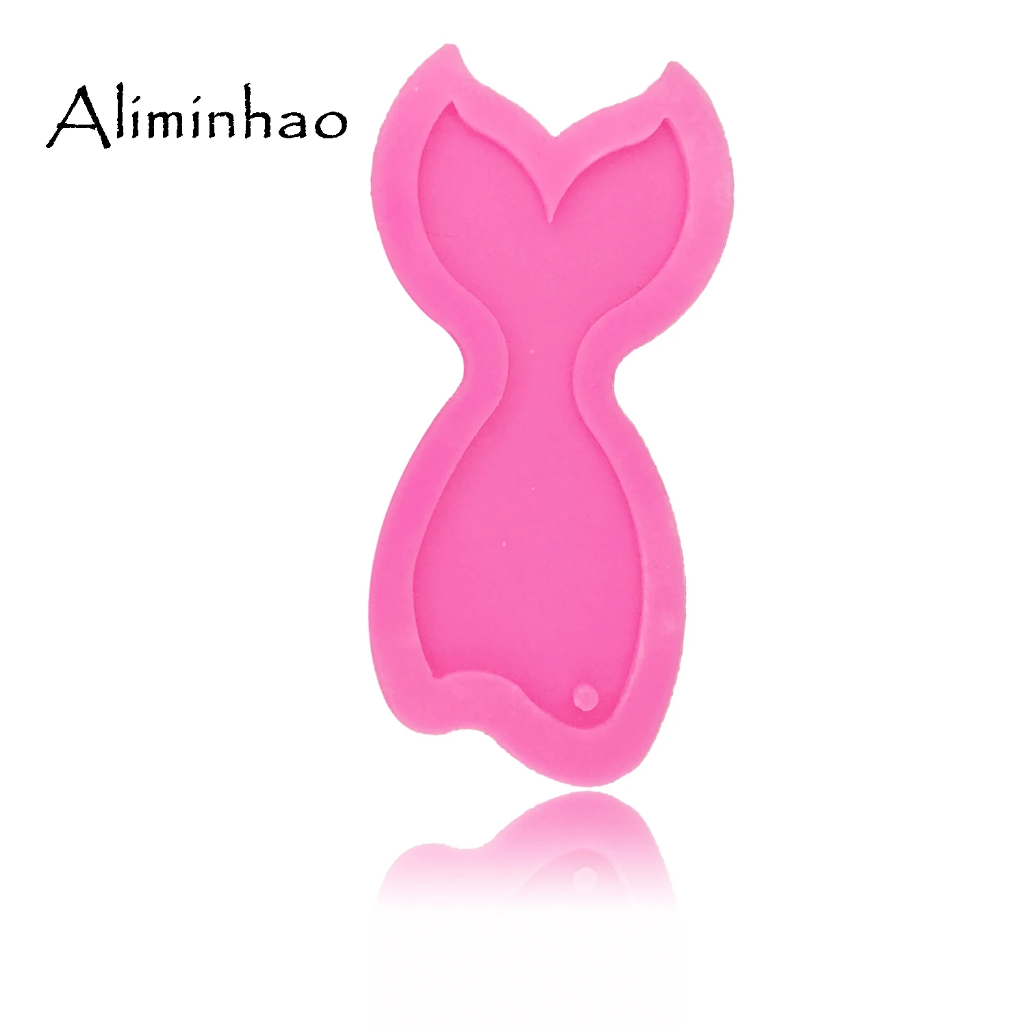 DY0059 shiny Mermaid tail shape silicone mold for key chain Fish tail Pendant moulds clay DIY Jewelry Making epoxy Resin mold