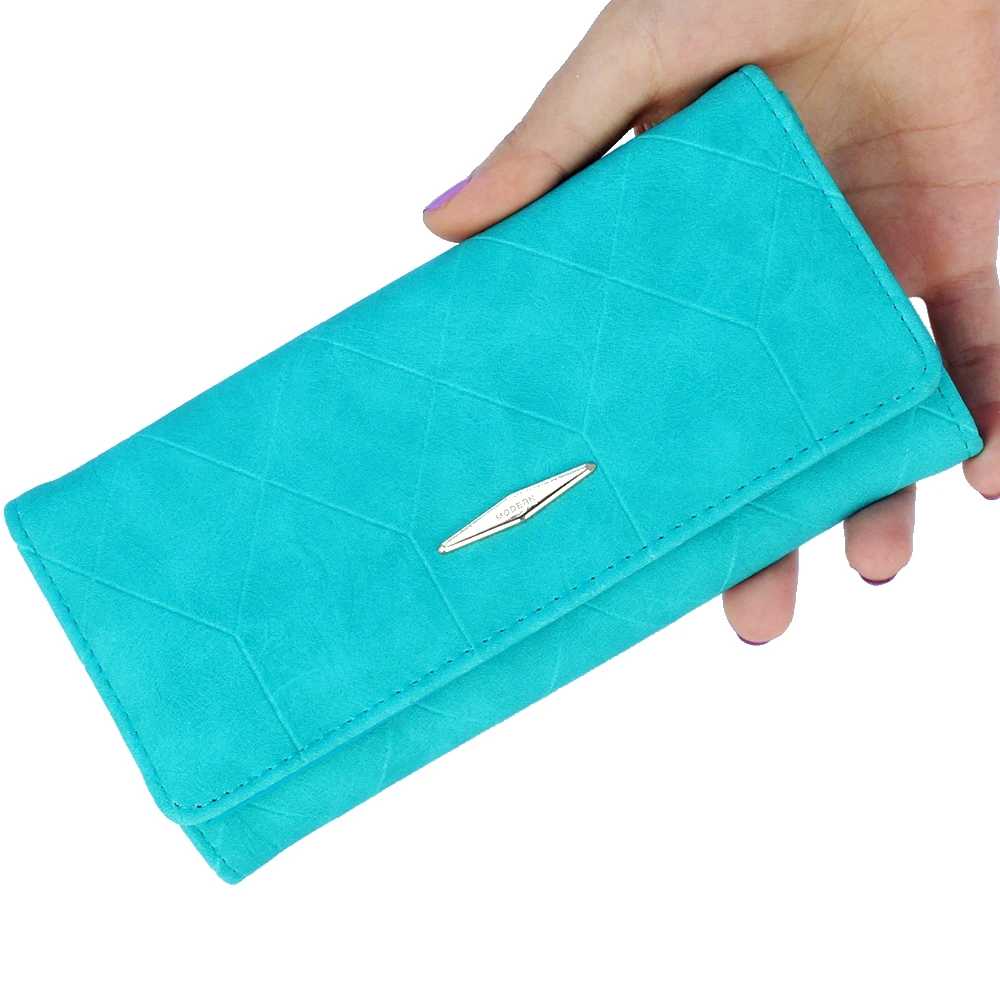 

New fashion grid embossed womens wallets and purses,Ladies clutch long purse,Female Hasp coin wallet card holder bag Carteira #0