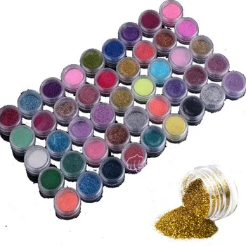 

Professional 45 Colors Nail Art Powder Dust Make Up Shinny Shimmer Glitter Nails Decoration Tips Set Kit Wholesale Nail Tools