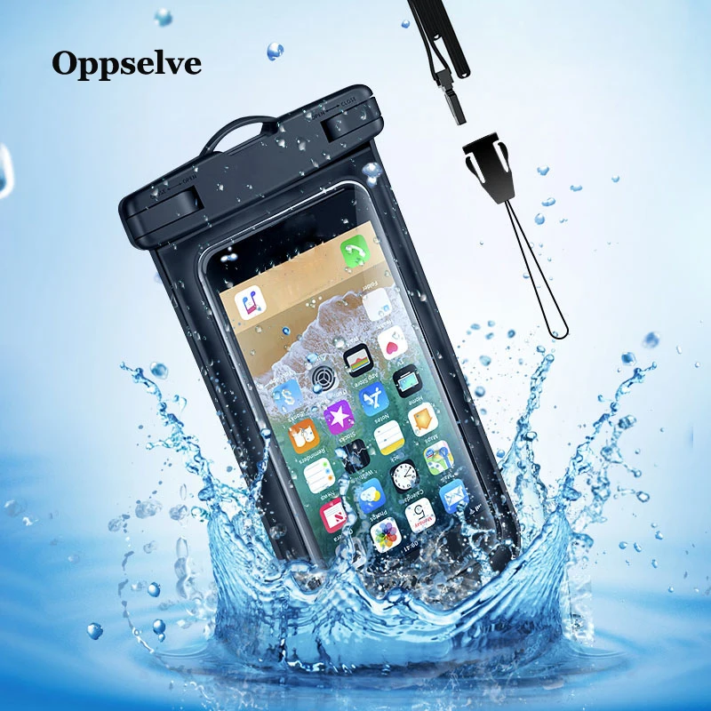 

Oppselve Waterproof Mobile Phone Case For iPhone X Xs Max Xr 8 Samsung S9 Clear PVC Sealed Underwater Cell Smart Phone Dry Pouch