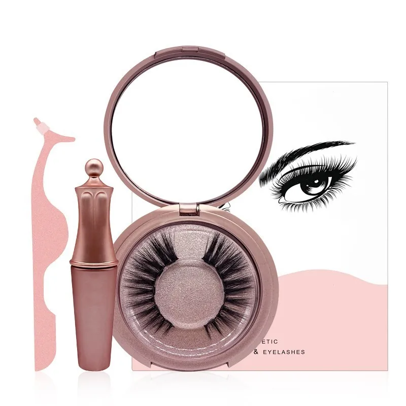 

Magnetic Eyeliner Eyelashes Kit Magnetic 3d Eyelashes & Liquid Eyeliner With False Lashes Eyelash Curler Reusable Falses Eyelash