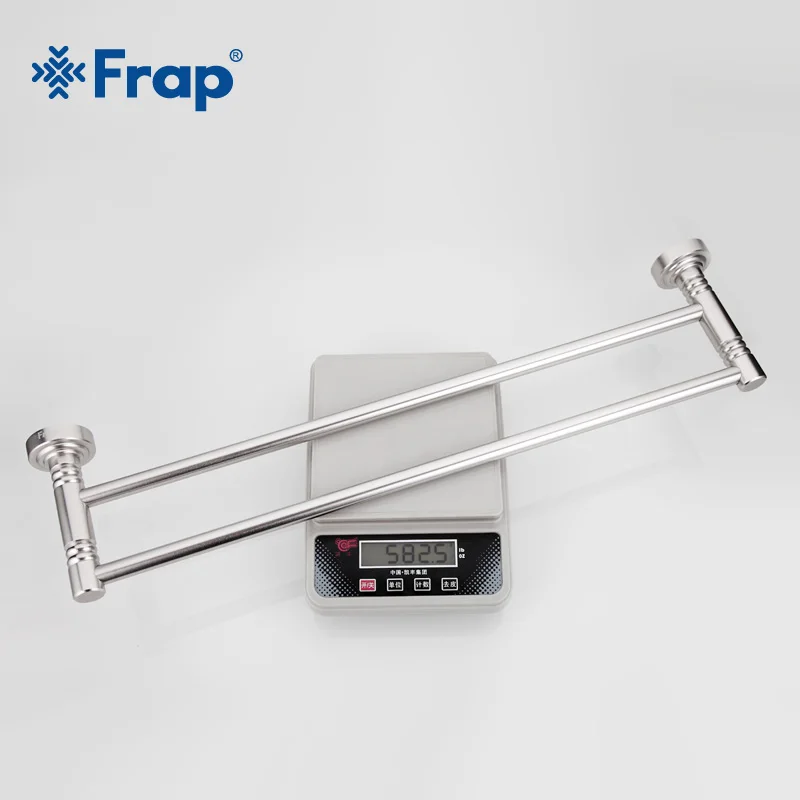 Frap серебряный цвет Настенный алюминиевый двойной держатель для полотенец для ванной комнаты Аксессуары для ванной комнаты вешалка для полотенец F3709