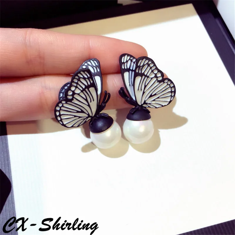 

CX-Shirling Quality Pearl Earring New Design Fashion Butterfly Earring Female Elegant Earring Jewelry Women All Match Earring
