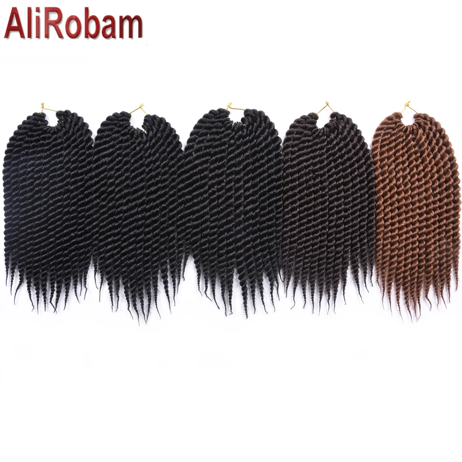

AliRobam Ombre Colored Braiding Hair 12" 18" Synthetic Braided Senegalese Twist Crochet Braids Hair Extensions 12Strands/pack