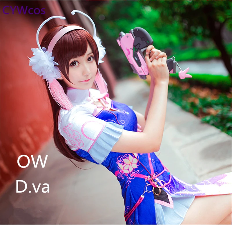 Женский костюм для косплея по мотивам игры OW D.va DVA Song Hana платье чонсам летние