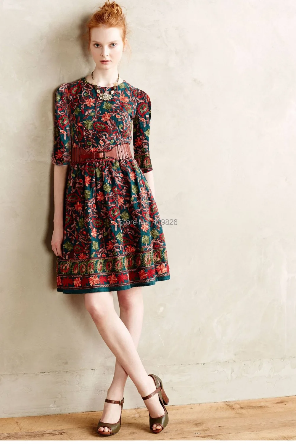 autumn floral dress
