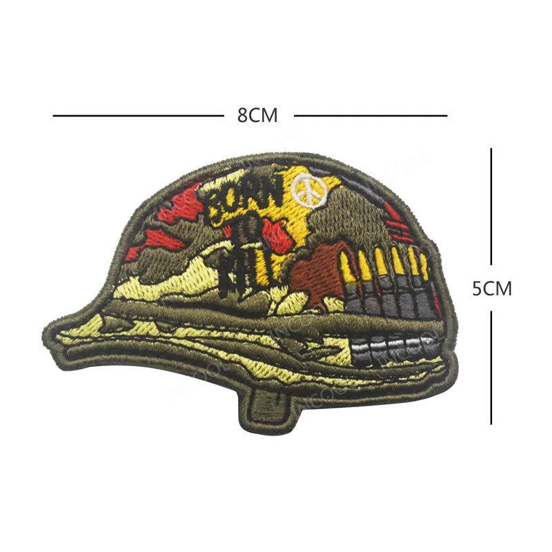 

Helmet Vietnam Embroidery Patch Peace Military Morale Patches Tactical Combat War Emblem Appliques Embroidered Badges Drop Ship