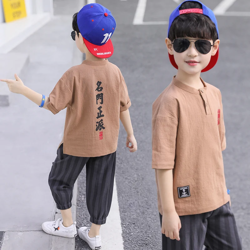 Комплект детской одежды из хлопка летний костюм для мальчиков спортивная одежда